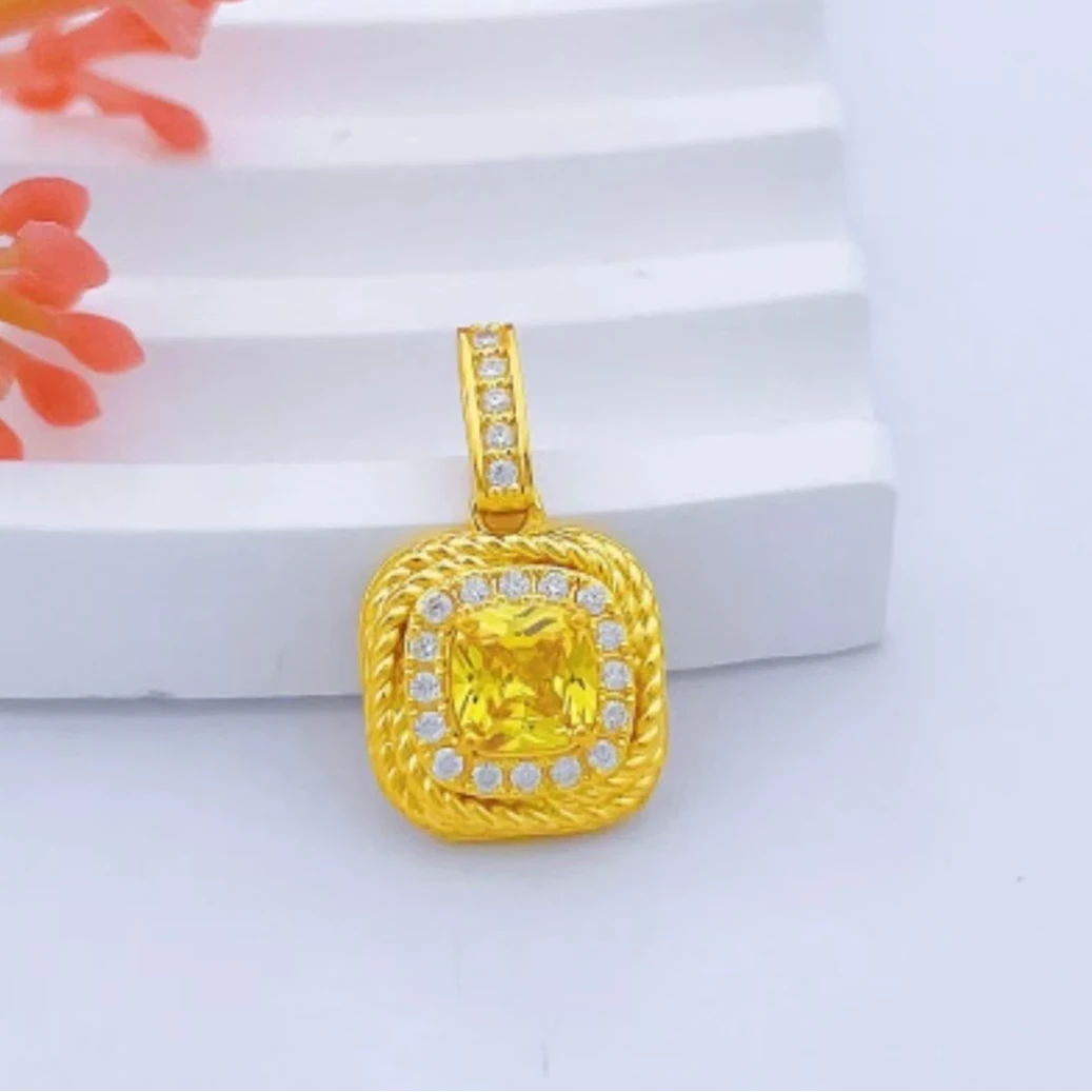 吊坠925银 【树子专享】925银方糖黄色吊坠 YDZ790