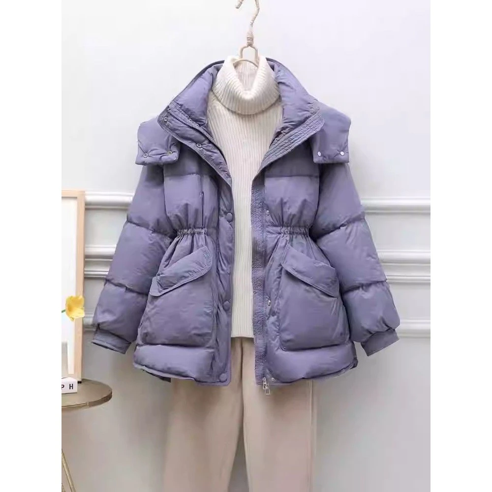 清廷心反季羽绒服女中长款2023年新款冬装韩版炸街显瘦收腰加厚款