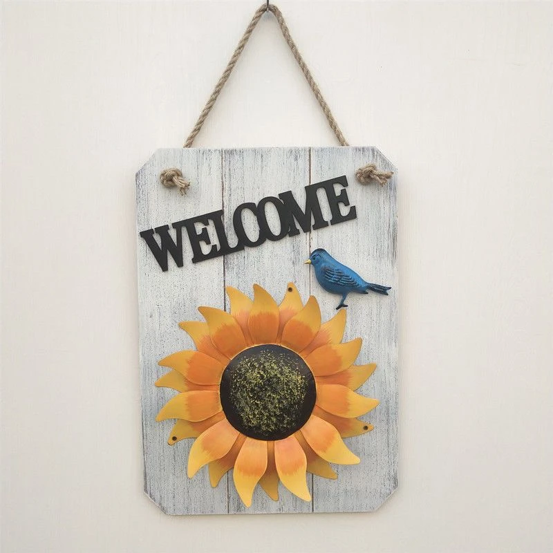 welcome太阳花壁挂 家居墙面装饰品户外花园装饰品挂件