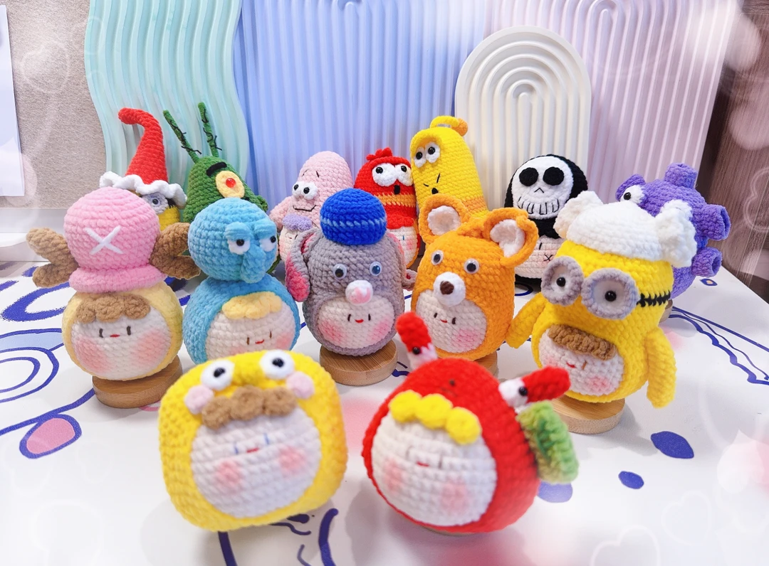 【单品专拍】手工diy钩织毛线玩偶针织团子摆件钥匙扣书包扣挂件