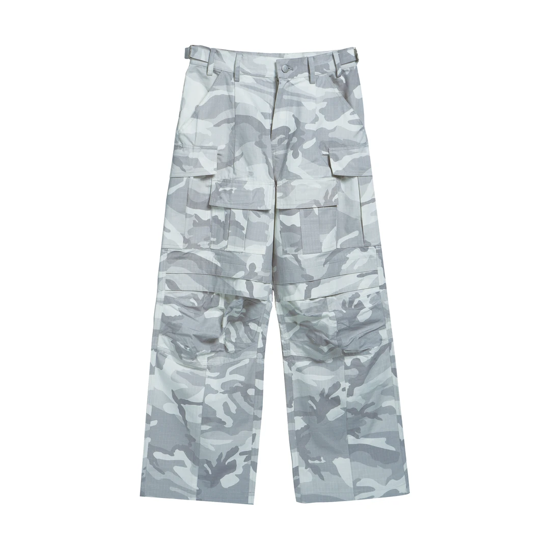 REEAPEX双面印雪地白迷彩阔腿直筒休闲工装裤