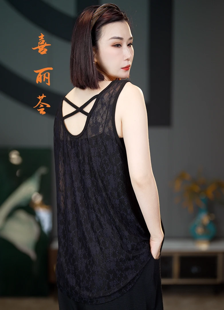 XILIHUI/喜丽荟高品质打底百搭宽松时尚吊带蕾丝背心女3178