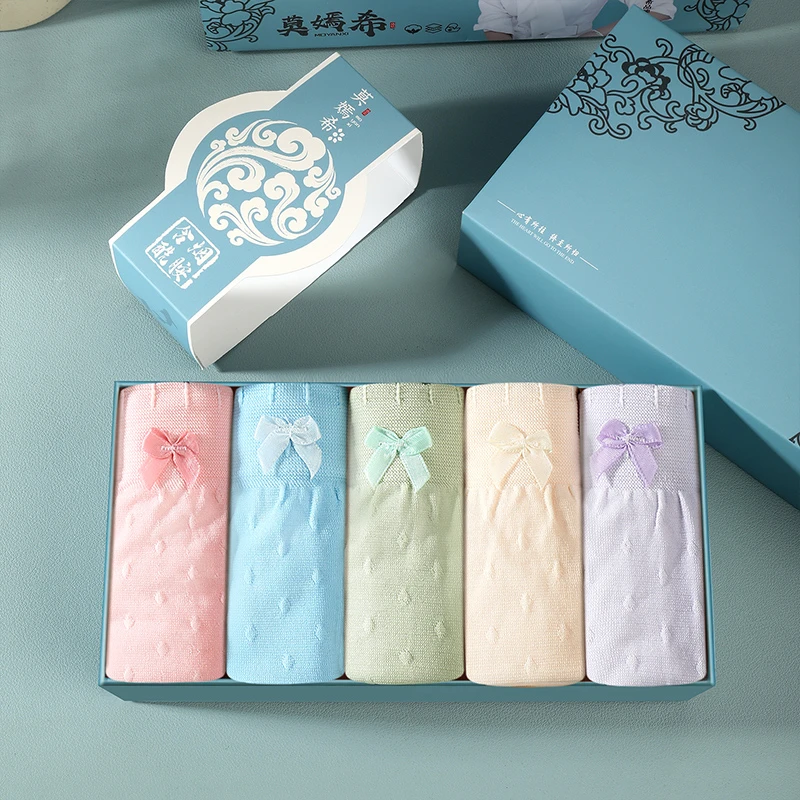 五条礼盒装【烟酰胺7A抑菌】蝴蝶结中高腰除螨净化亲肤女士短裤x