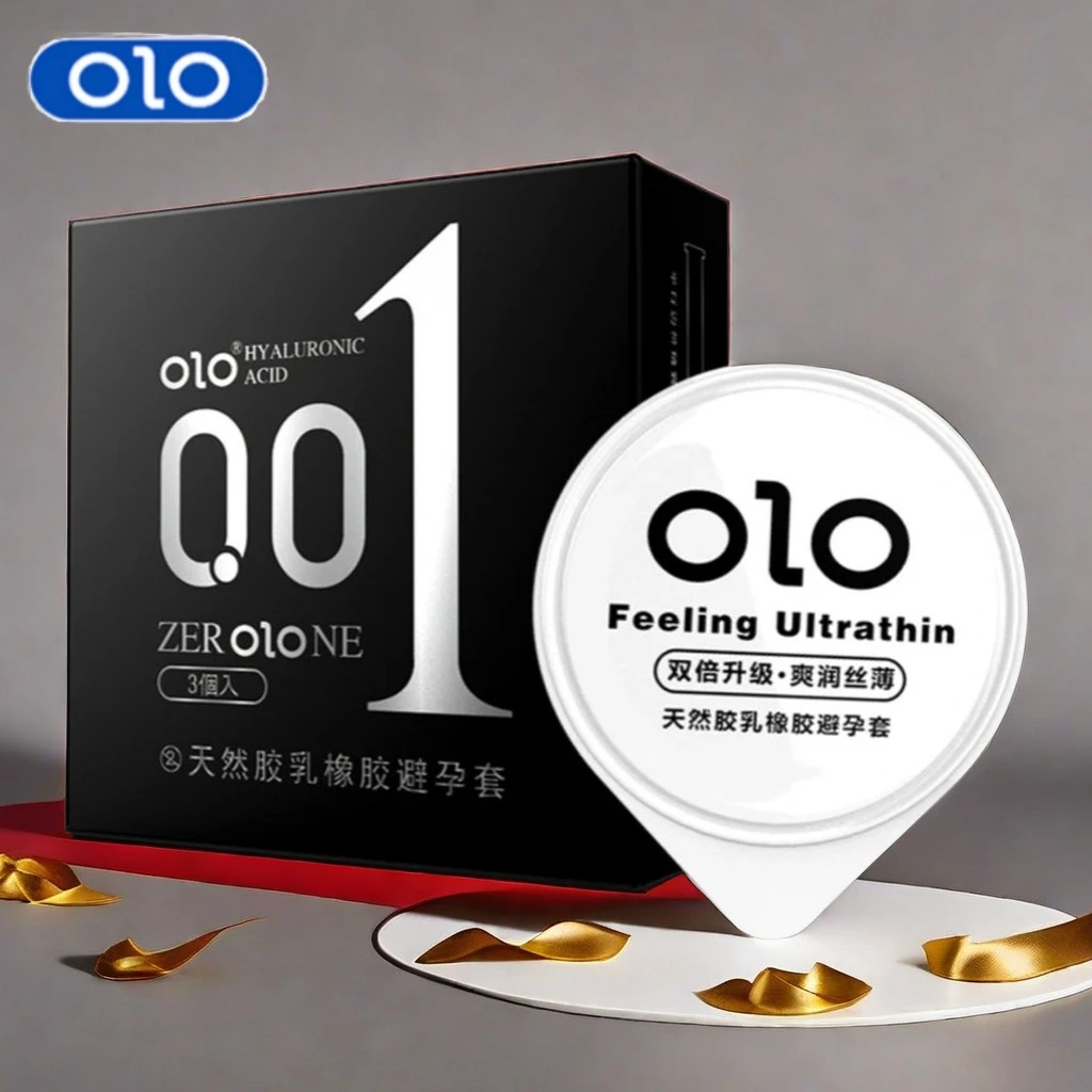 OLO001避孕套超薄增添生活情调安全套0.01天然橡胶胶乳玻尿酸男用避孕套零感水润滑轻薄夫妻恩爱避孕套成年人情侣夫妻房事用品