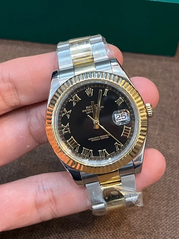 95新 Rolex/劳力士 日志型116333黑罗马，41盘，新款乱码 单表有盒