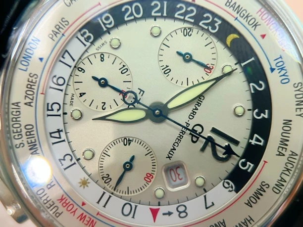 95新 Girard- Perregaux/芝柏表 世界时。43大盘/背透机械/专柜16W