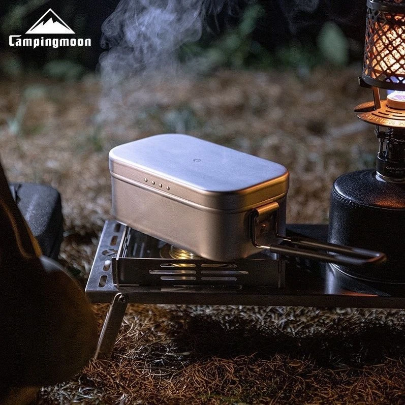 柯曼铝制泄压饭盒套装野餐装备煎煮炸多用户外加厚便当盒做饭神器