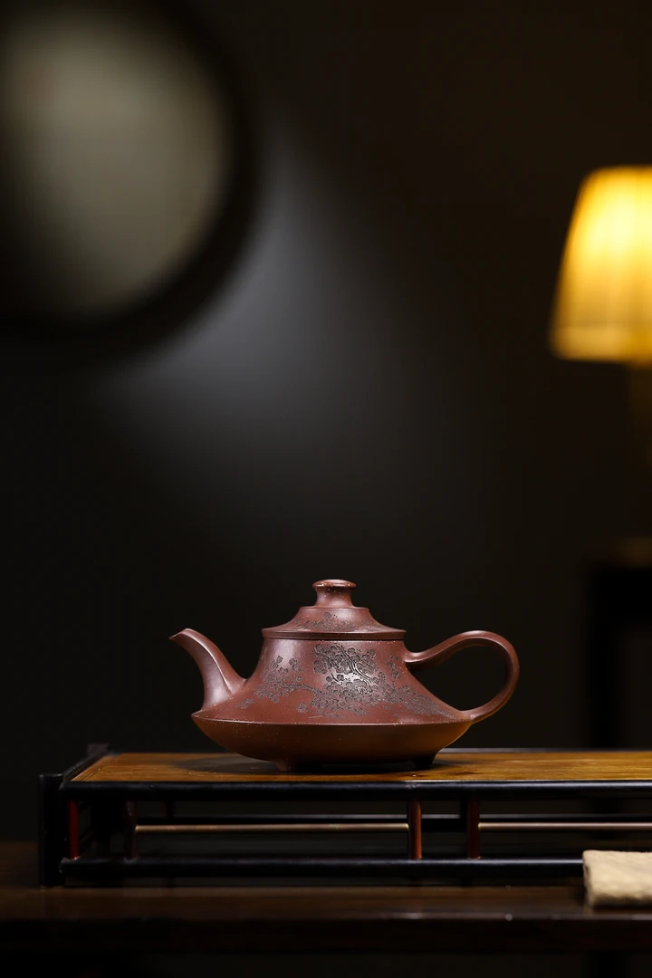 宜兴紫茄泥紫砂壶（云炉）原矿老紫泥容量：320cc纯手工