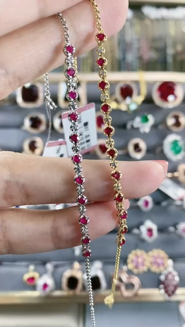 【闪购商品】红宝石手链18K金镶嵌.多样性发其1