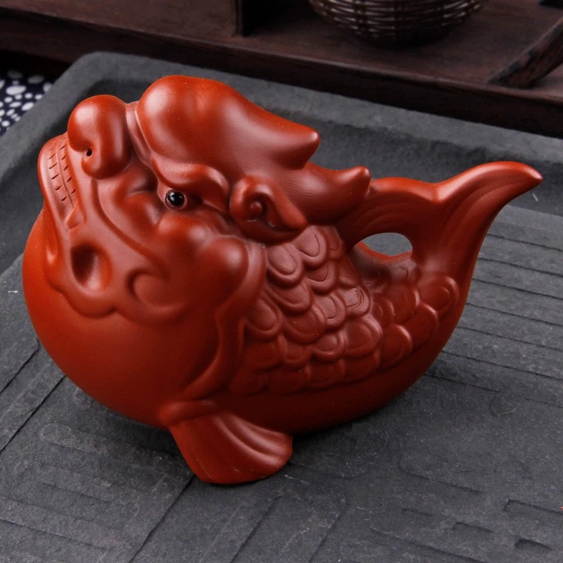 茶宠摆件紫砂三足金蟾可养招财茶台茶桌配件猪茶道茶几茶玩鱼化龙