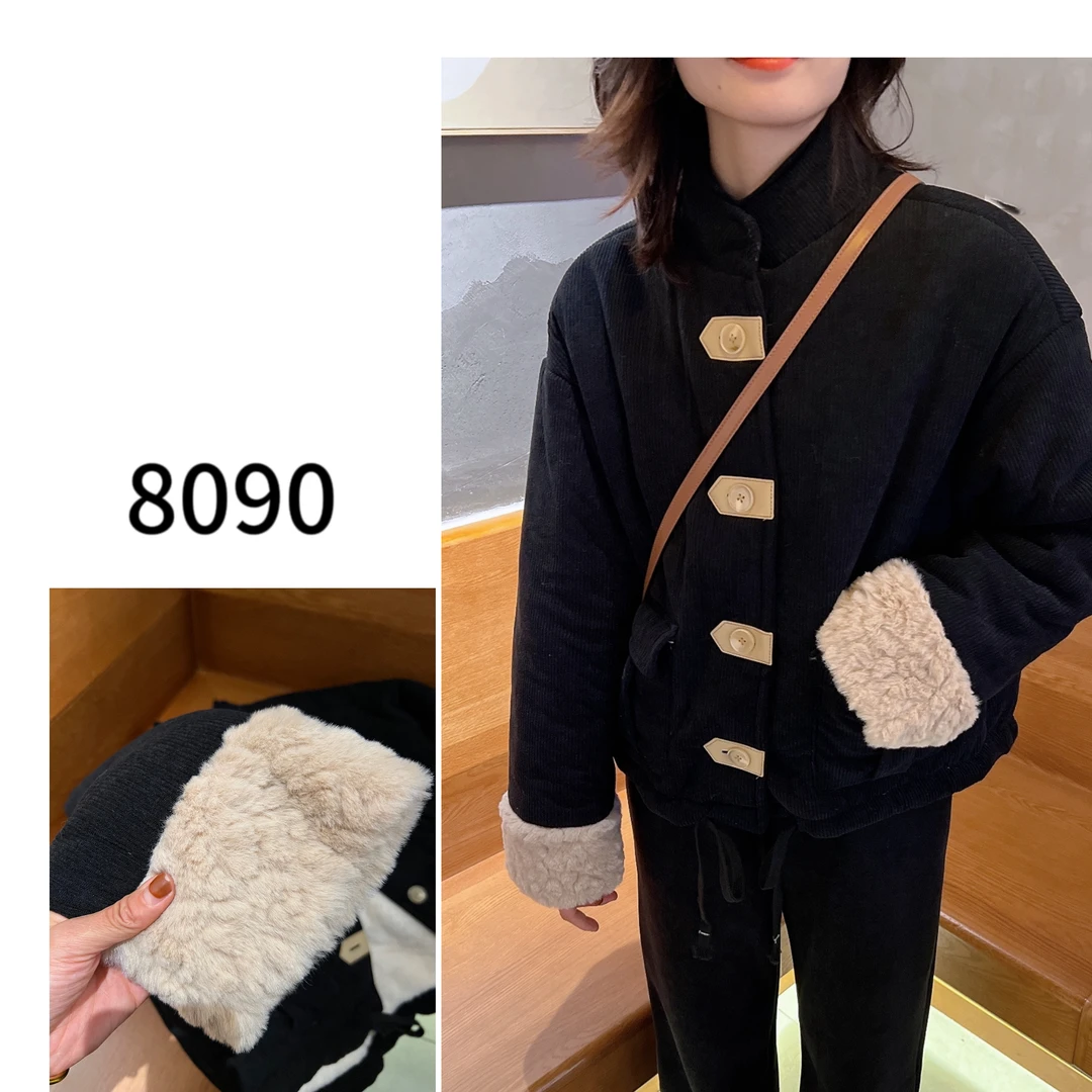 【8090暖居】复古灯芯绒下摆抽绳款外套加绒加厚NJ-23190