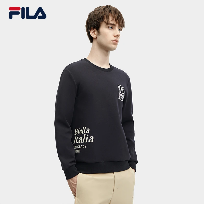Fila/斐乐【防寒加厚】男子卫衣2024百搭针织休闲套头衫F11M419202F