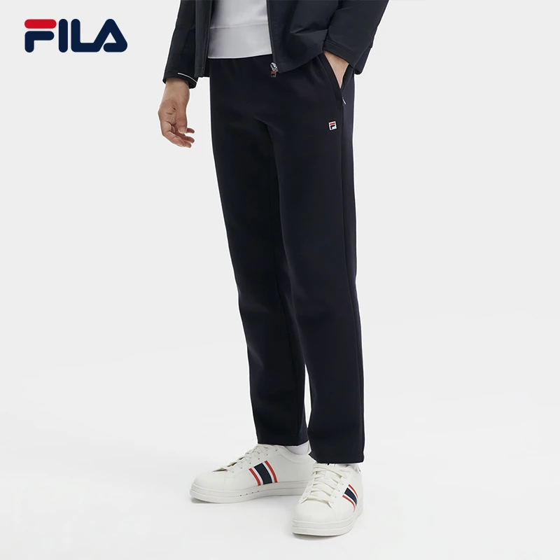 FILA斐乐运动裤男子商务针织弹力直筒百搭时尚休闲裤F11M341601F