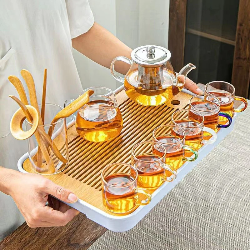 耐热玻璃茶具套装家用新款功夫茶具茶台整套家用办公泡茶器具茶盘