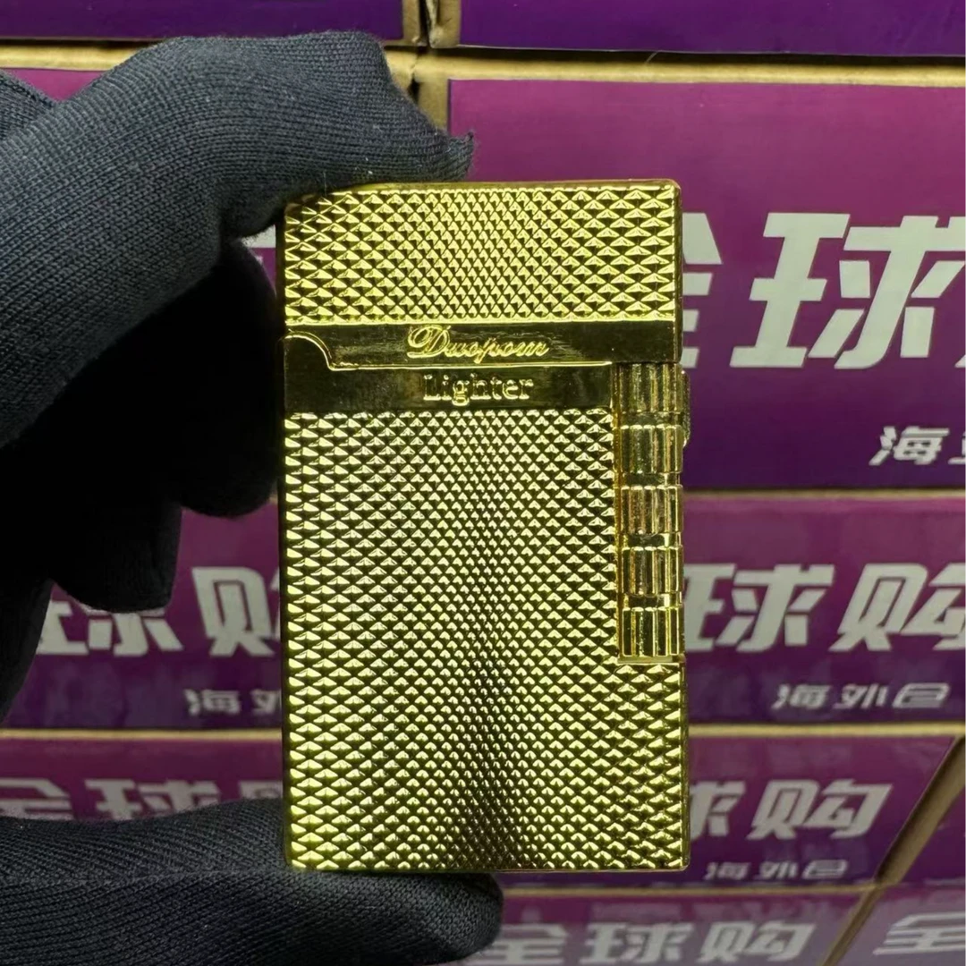 双火斜火超薄经典格电镀金属打火机