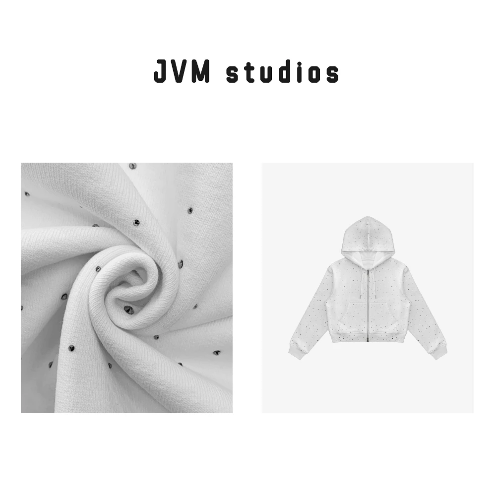 2024新款JVM定制15273时尚百搭闪闪钻连帽卫衣3/11