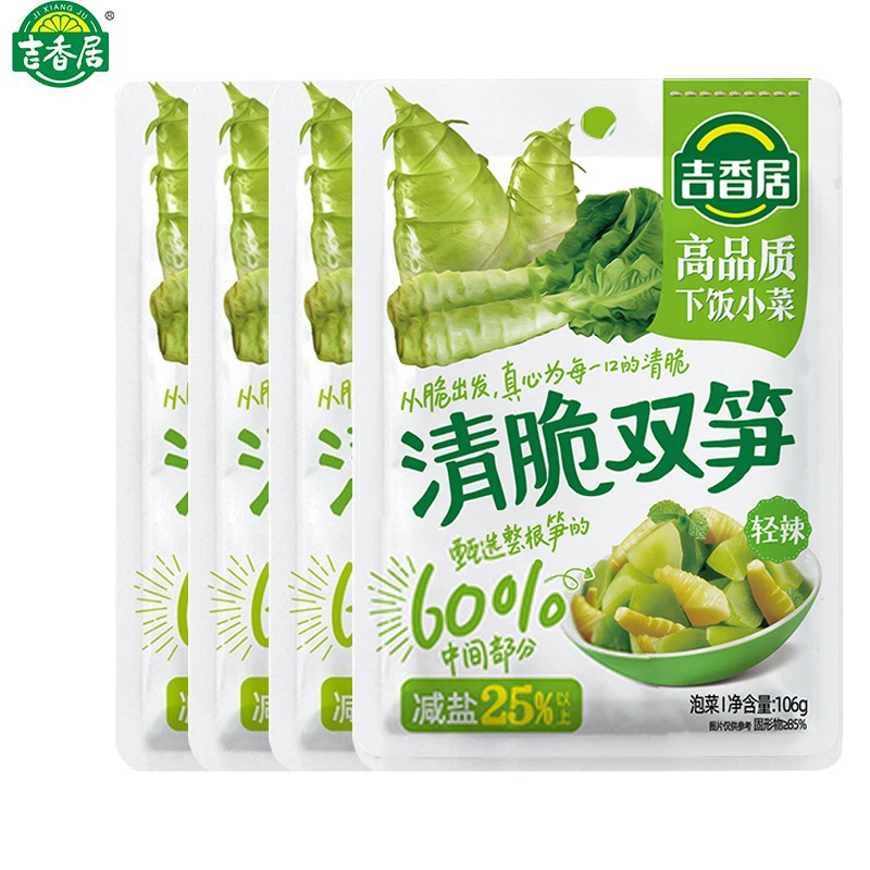吉香居清脆双笋106g袋装莴笋竹笋笋尖泡菜咸菜下饭菜开味菜脆嫩