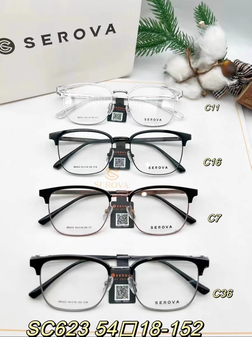 施洛华SC623眼镜框时尚复古超轻潮流经典钛架网红眉毛架男款女款