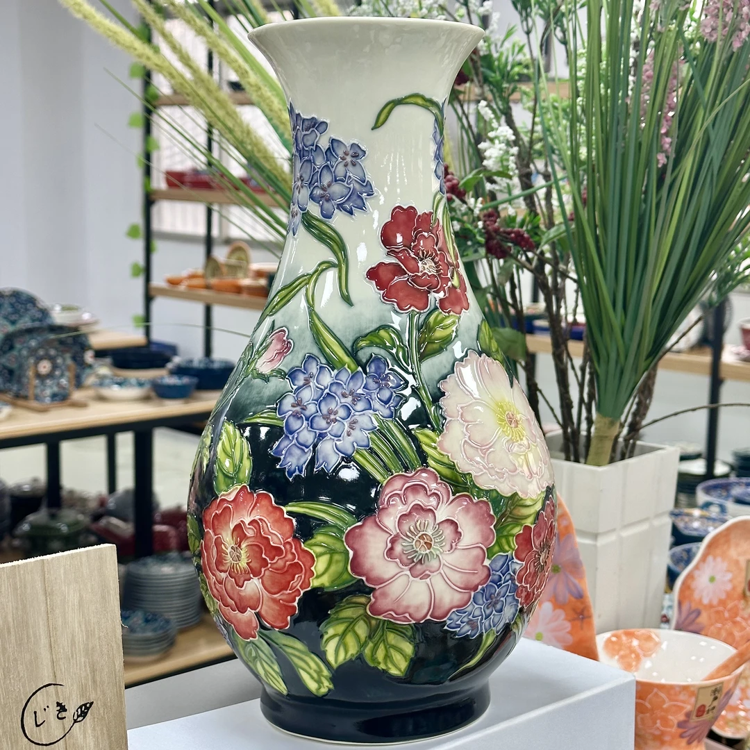 出口陶瓷宽口花瓶花卉系列客厅摆件家居创意礼品收藏送礼收藏佳品