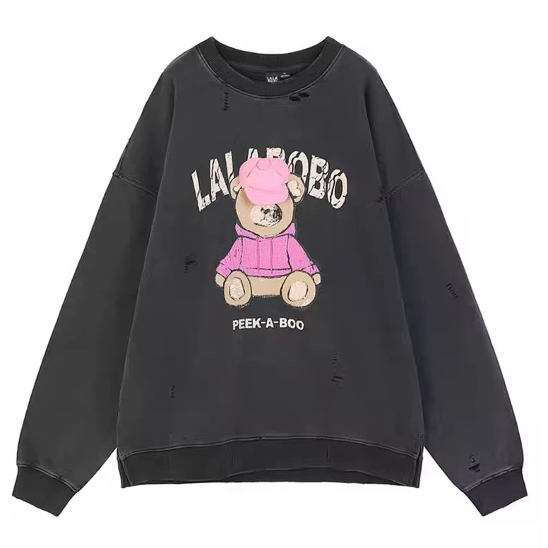 北京金源LALABOBO时尚潮流圆领小熊字母图案卫衣LBDC-WSDT28