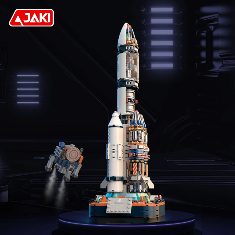 JAKI佳奇积木破晓五号火箭珍藏男女孩生日礼物新年航天积木礼盒