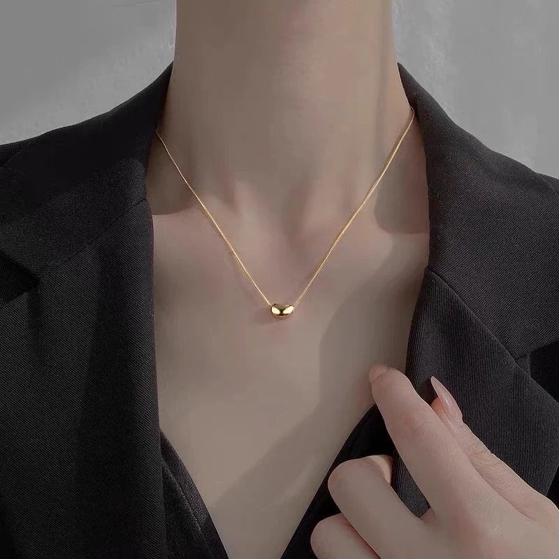 钛钢项链 【可水洗不掉色】相思豆简约时尚毛衣链精致素款