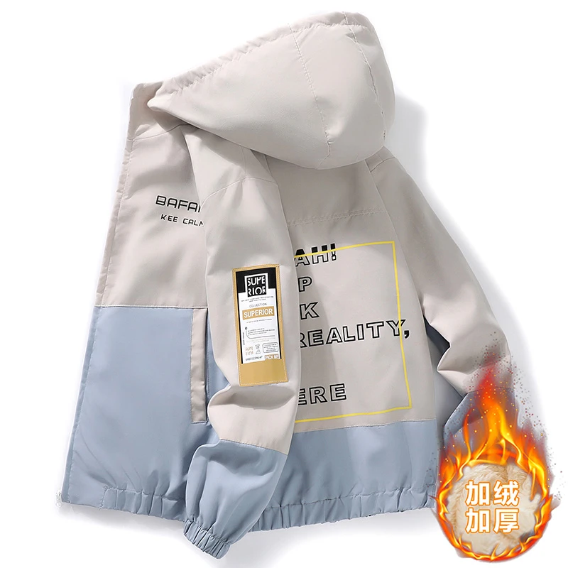 春秋男士外套潮流韩版工装夹克青少年学生薄款上衣服休闲连帽褂子