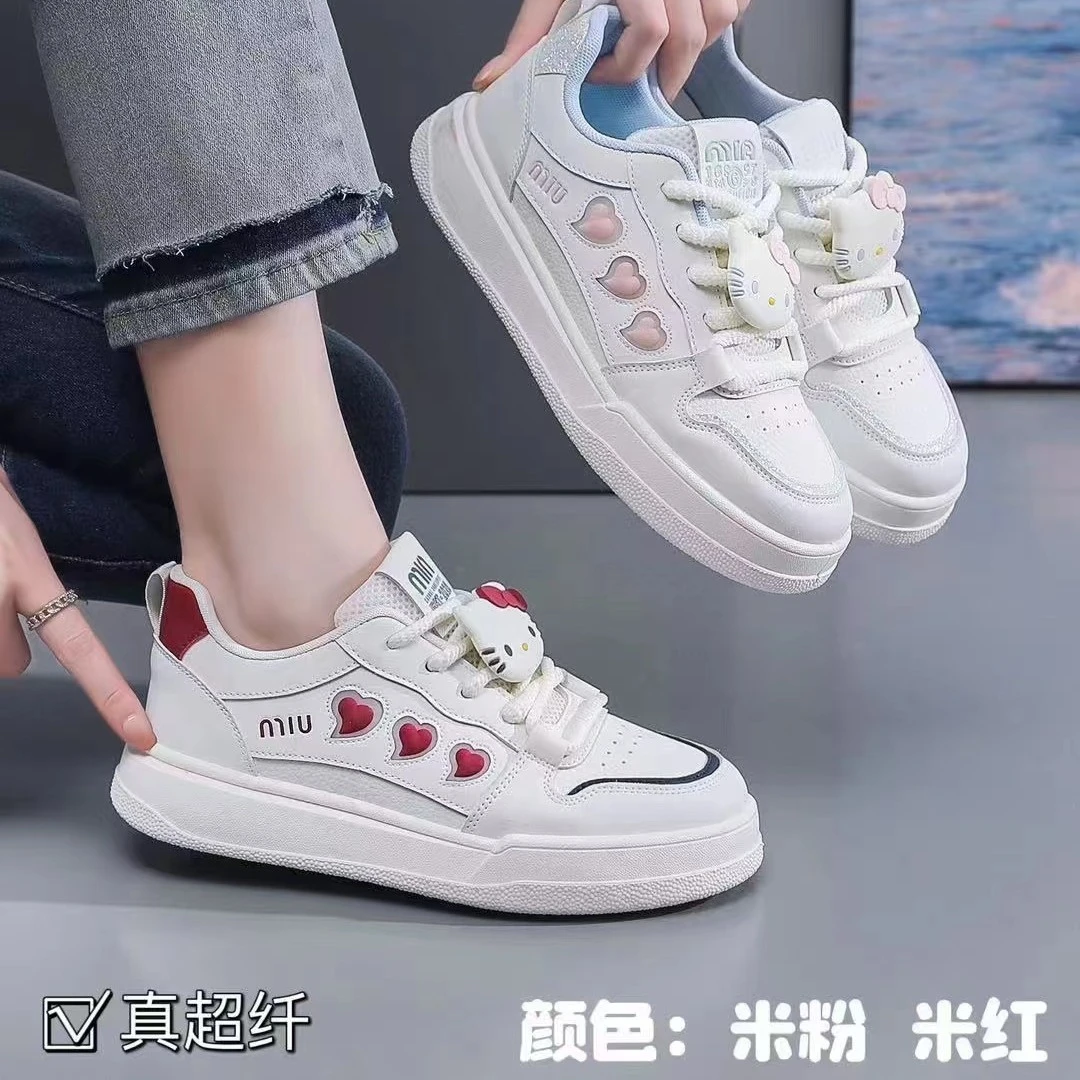 2024秋新款百搭软皮软底休闲板鞋小白鞋