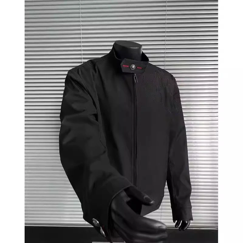 Hype yourself荆棘刺绣哈林顿外套男春秋美式高街立领棒球服夹克