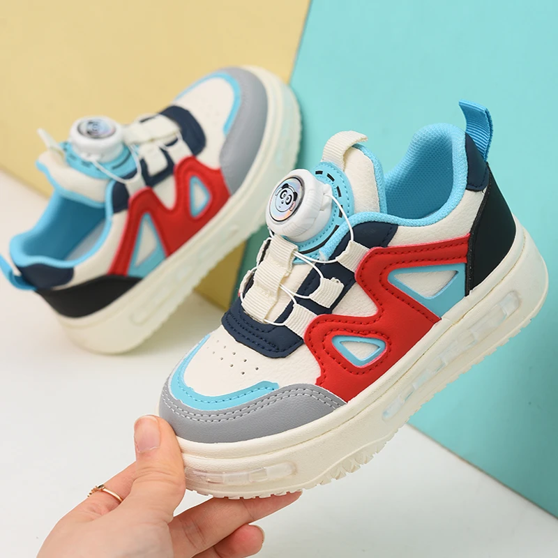 蜡比小星女童鞋子儿童板鞋旋转扣透气运动鞋子2025秋季新款童鞋