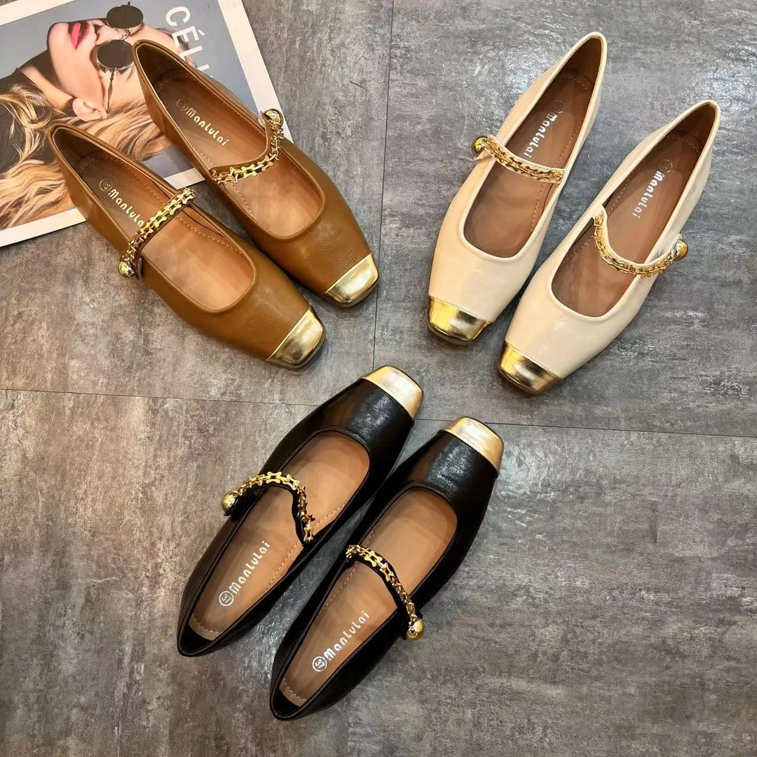 新款小香风气质浅口玛丽珍单鞋