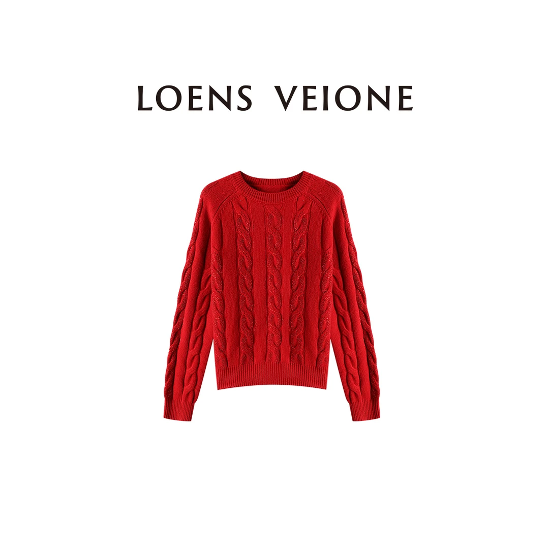 LOENS VEIONE/路斯威亚新西兰100%绵羊毛百搭套头毛衣24CVDA0444N