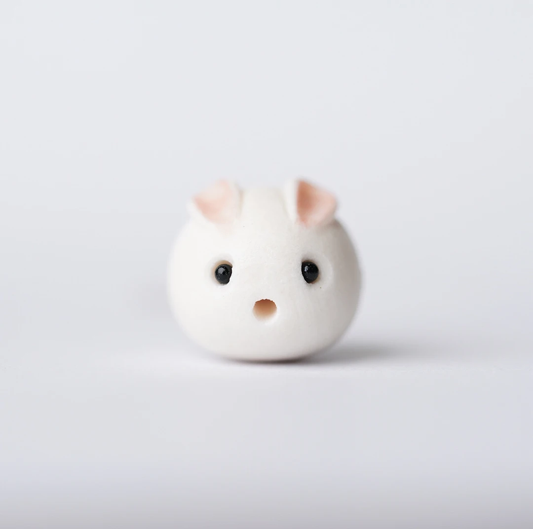 非金属木质吊坠 147根付雕刻兔子diy配件