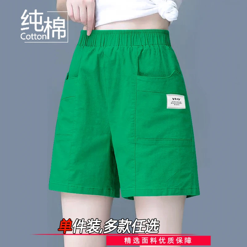 夏优质宽松五分裤高腰韩版纯棉短裤女女直筒日系休闲5分短裤女ins