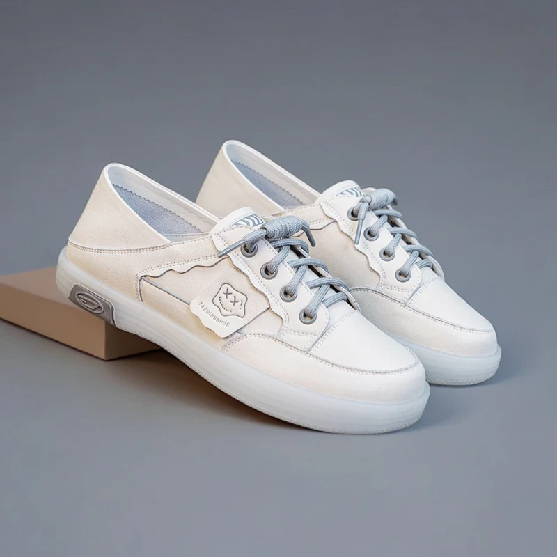 2025春夏新款真皮软底软面时尚百搭小白鞋平底单鞋舒适一脚蹬女鞋