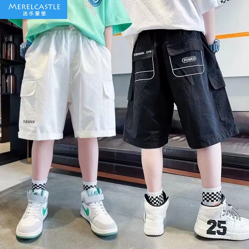 男童短裤夏季薄款2024新中式帅气大口袋宽松版百搭男童夏装痞帅