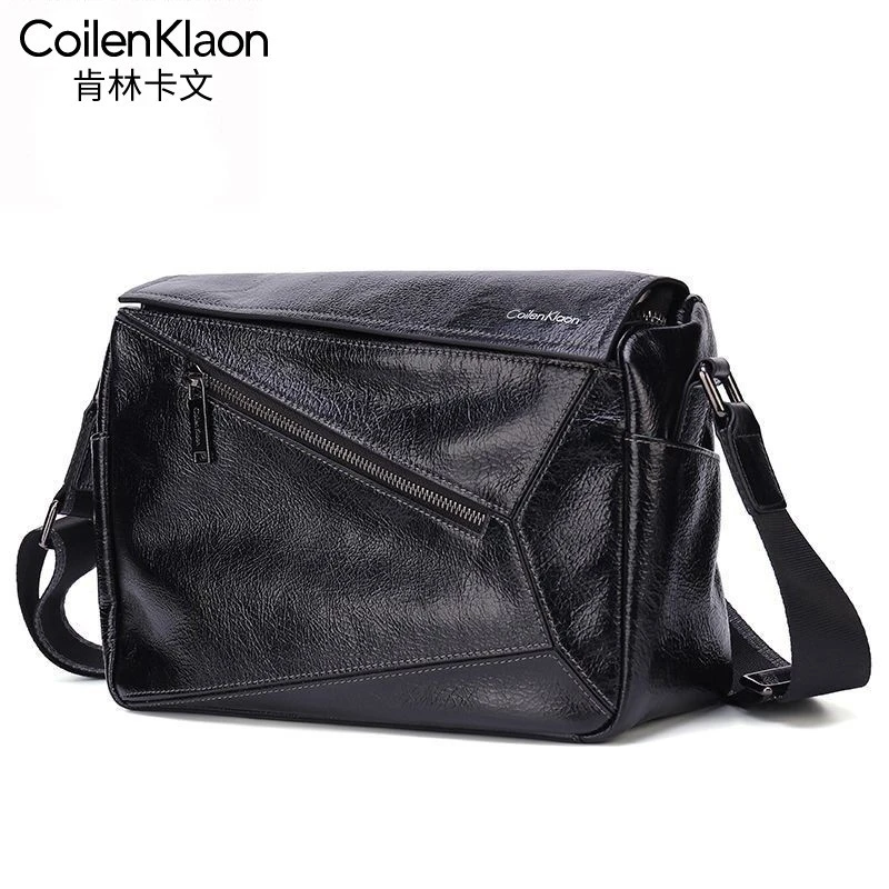 男士单肩斜跨包肩包时尚百搭真皮休闲欧美多功能韩版书包邮差包潮