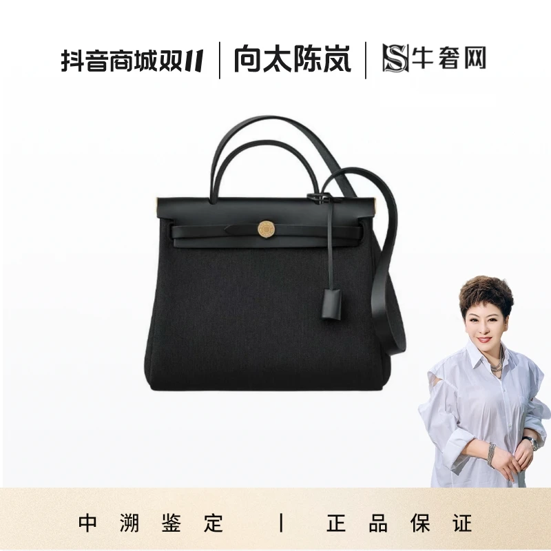 99新 Hermes/爱马仕 【向太专属】Herbag 31金扣斜挎包/Z刻