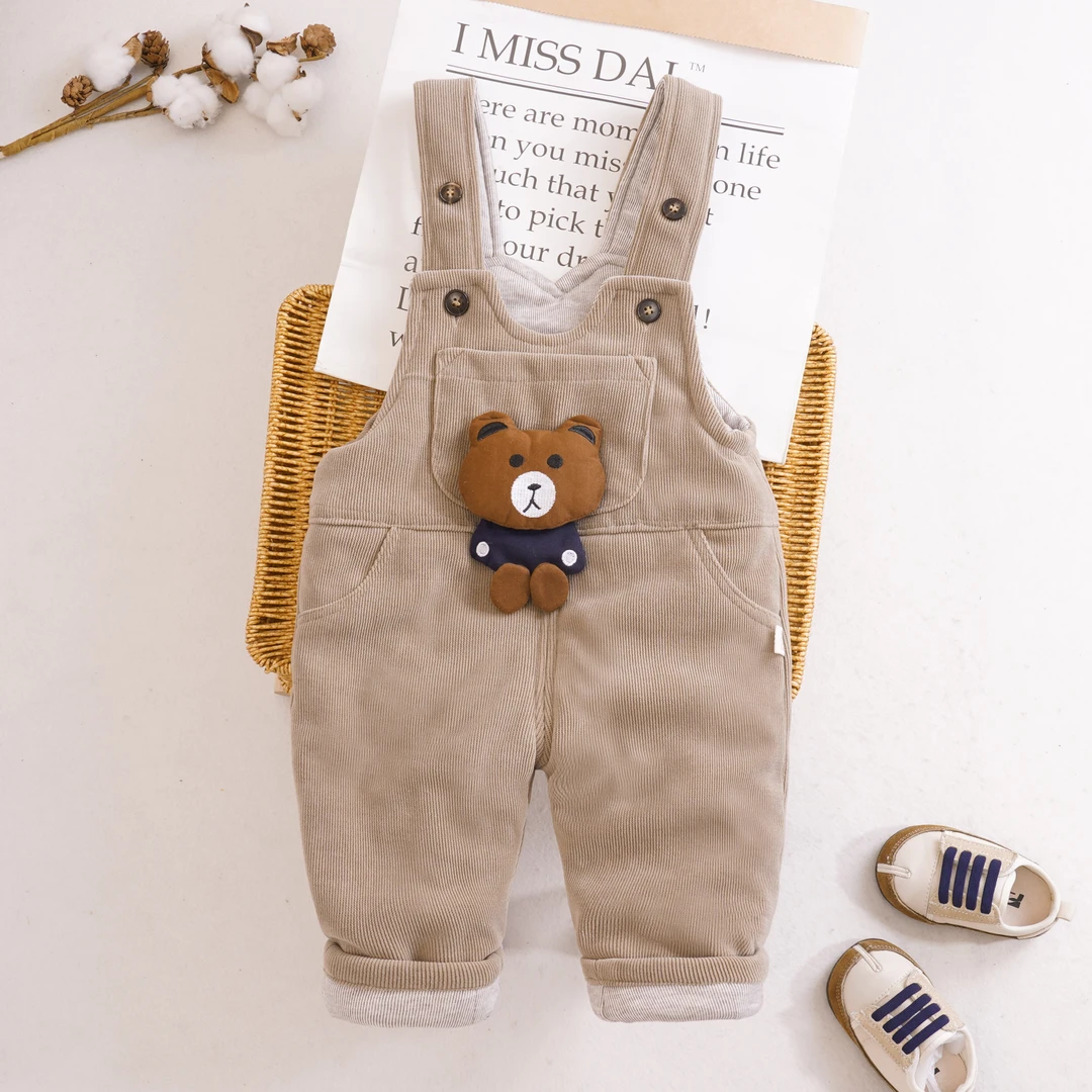 【秋冬棉裤木棉绒】宝宝背带裤新款萌熊2024儿童裤子男童女童休闲裤