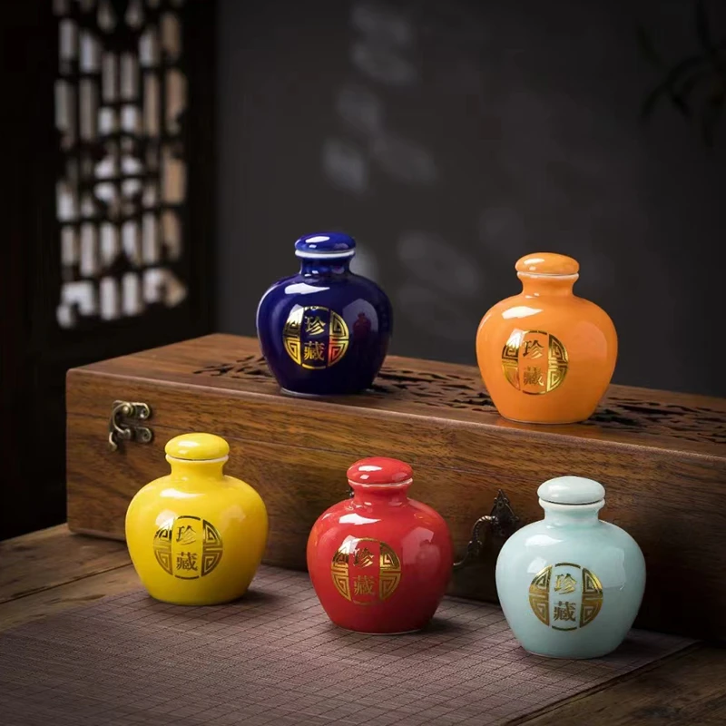 小酒壶陶瓷空酒瓶二两装景德镇泡酒坛散装酒罐家用密封酒壶酒坛子