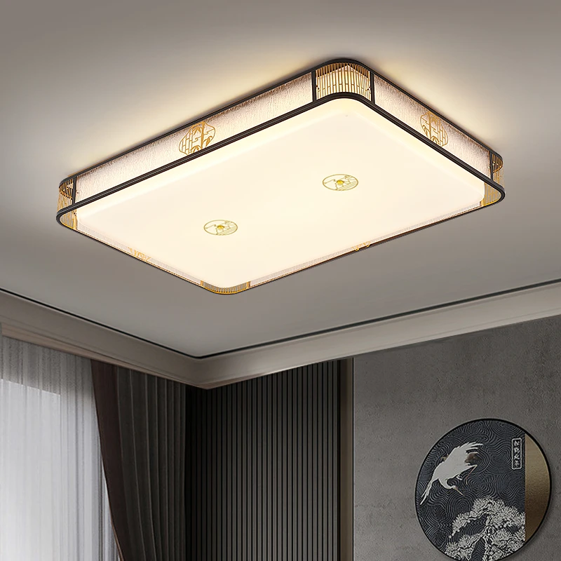 新中式冰裂纹祥云拼接双色吸顶灯客厅卧室餐厅书房全屋LED灯饰