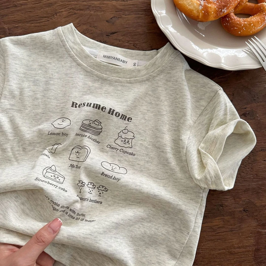 儿童纯棉短袖宽松夏季韩系T恤卡通印花圆领男女童休闲童装上衣薄