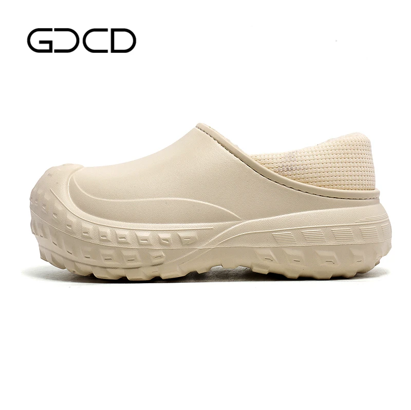 GCCD/2023 轮胎鞋防水 增高防滑棉拖鞋男冬季加绒保暖厚底一脚蹬