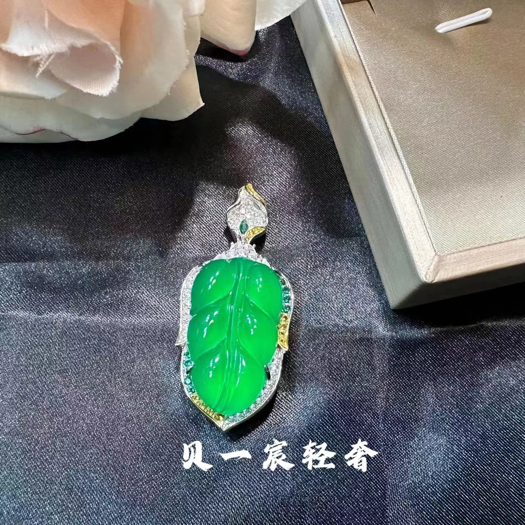坠链均925银 【一宸奢馆】【金枝玉叶绿叶吊坠】时尚气质轻奢镶嵌奢华