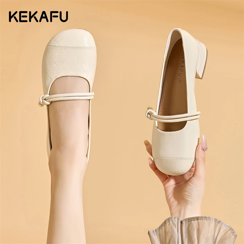 珂卡芙低跟圆头玛丽珍鞋英伦风秋季新款爆款法式2025年爆款单鞋女