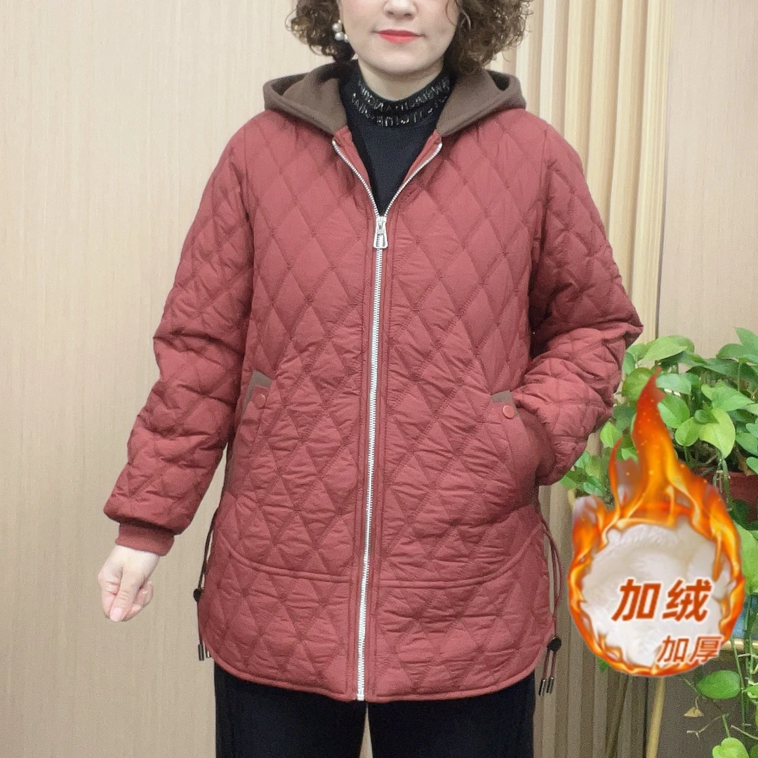 休闲冬装棉外套新款棉服棉袄中年妈妈加厚时尚秋冬中老年棉衣外套