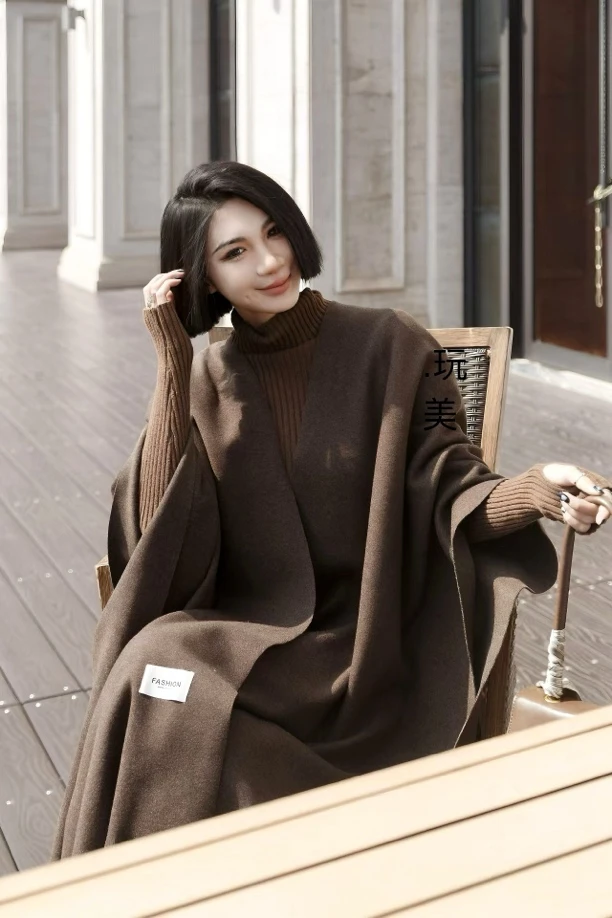 ［A01~A100］新款流苏披肩外套女毛呢斗篷