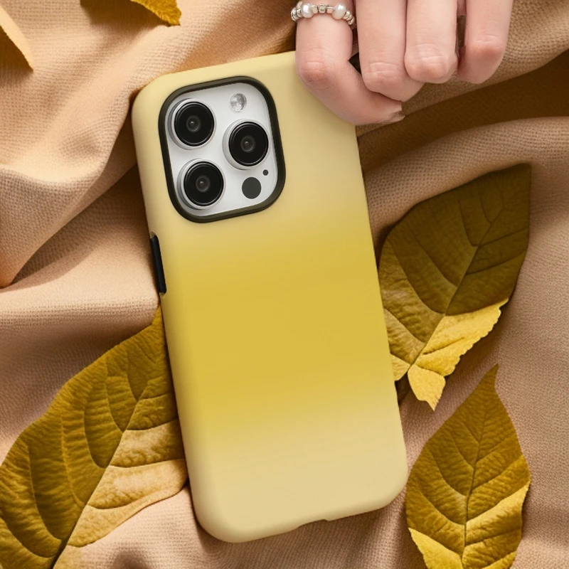 【黄色晕染】菲林二合一适用苹果16promax手机壳iphone13/4套15防摔