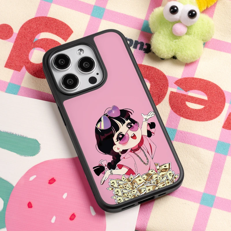 【发财女孩】磁吸AG玻璃适用苹果16promax手机壳iphone13/4套15防摔