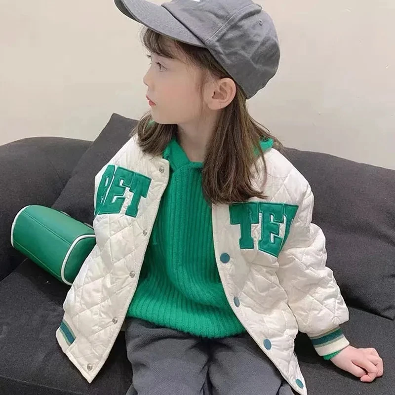 童装女童冬装棉衣2025新款秋冬加厚夹棉袄外套宝宝棒球服儿童棉服